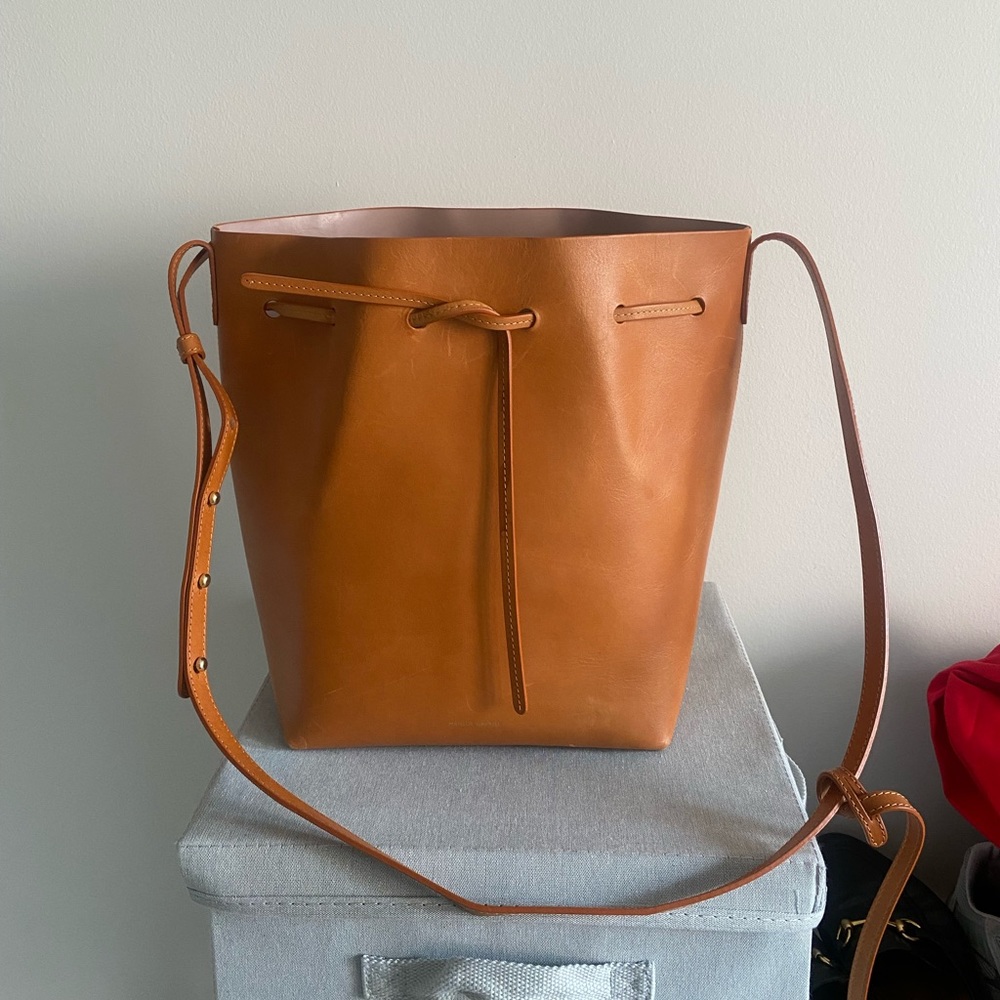 Mansur Gavriel Tan Leather Bucket Bag